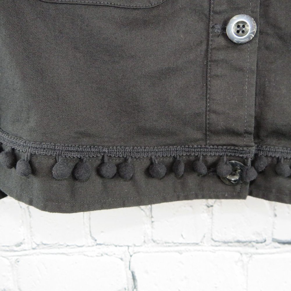 Women's Twill Jacket with Pom Pom Trim - Picture 3 of 5